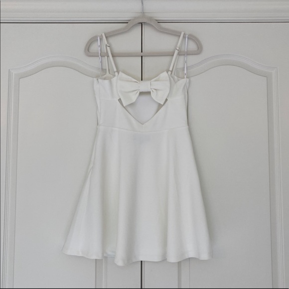 Lulu’s Get to Bow Me White Skater Dress - Picture 6 of 7